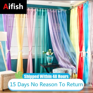 Тюлевые шторы для гостиной, в европейском и американском стиле