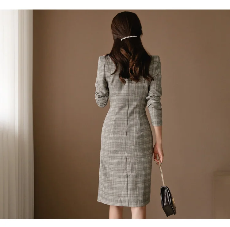 Женское длинное пальто в клетку британском стиле с поясом верхняя одежда размера