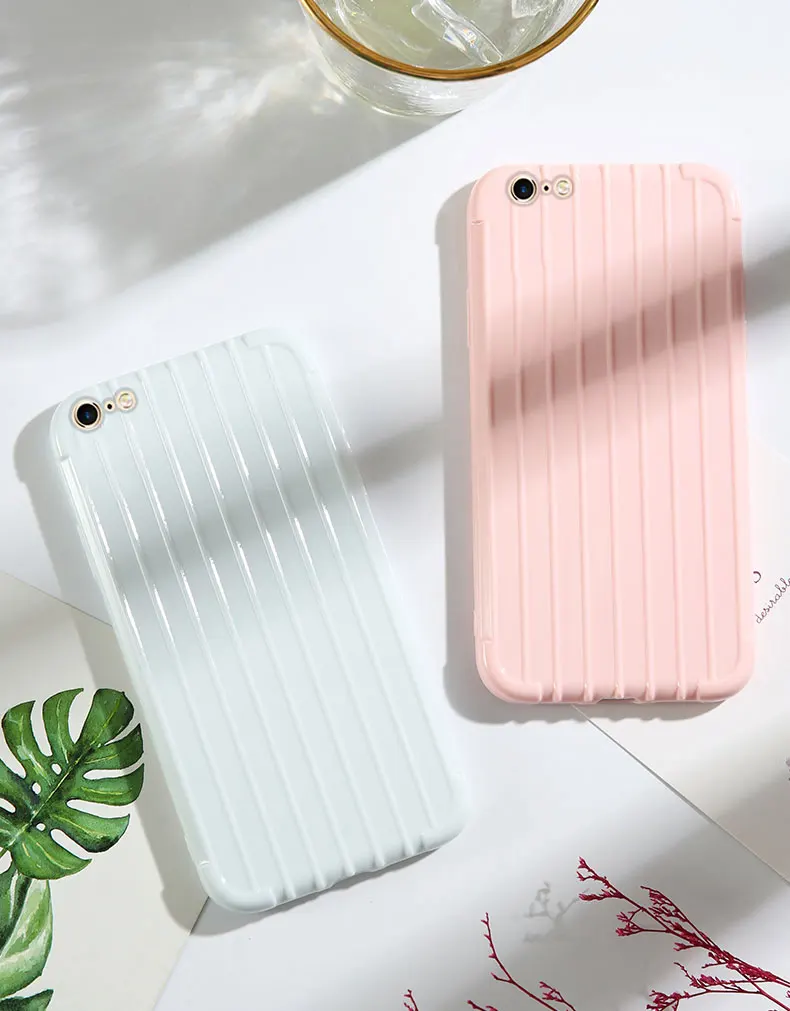 Роскошный багажный чехол для телефона для iPhone XS MAX, Модный милый чехол, чехол для багажника из ТПУ, силиконовая задняя крышка для iPhone X, 8, 7, 6, 6S Plus, чехол
