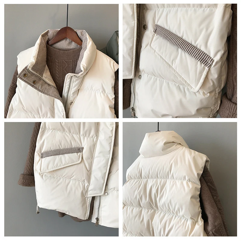 

Women Vest Winter Jacket Thick Coat Warm Cotton Padded Vests Female Sleeveless Waistcoat Outwear Casual Jackets Mujer