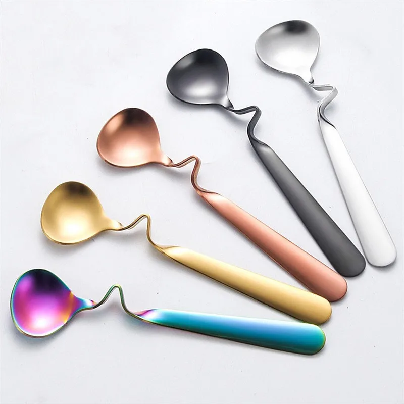 

1 шт. кофейная ложка круглая креативная чайная/кофейная чашка подвесные ложки набор 304 розовая Золотая сердца чайная ложка посуда из нержаве...