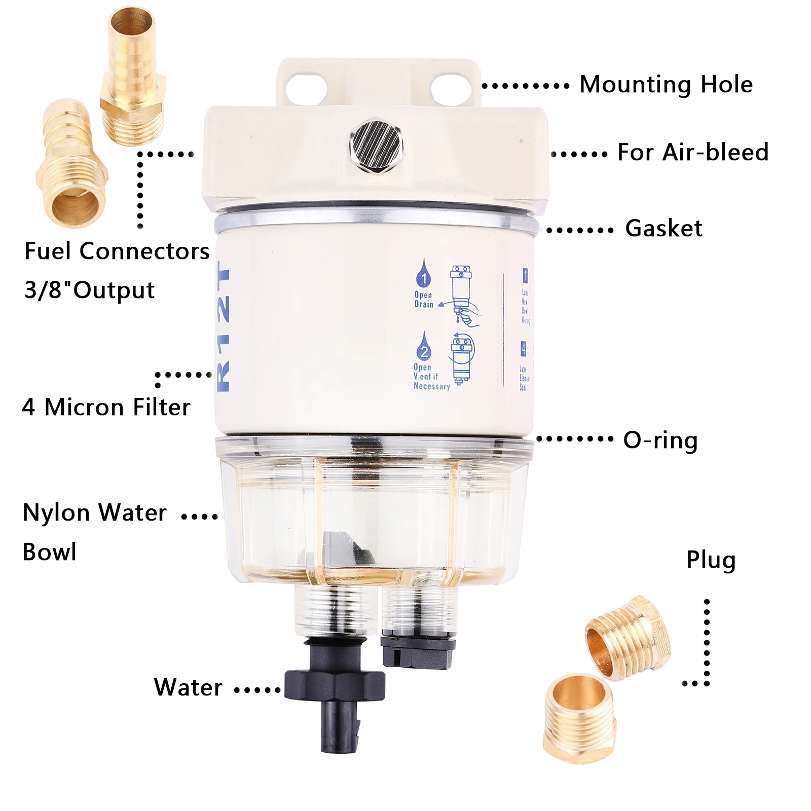 Фильтр для топливного/водяного сепаратора R12T морской вращающийся фильтр