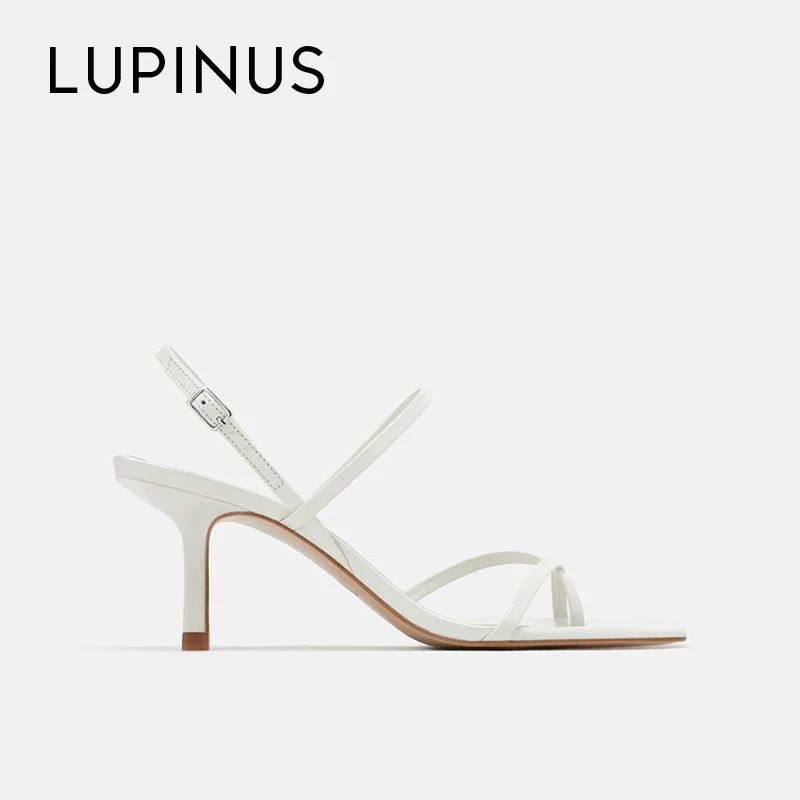 

Сандалии LUPINUS женские с узкими ремешками, модные элегантные туфли на высоком каблуке, римские сандалии, цвет белый, лето 2022