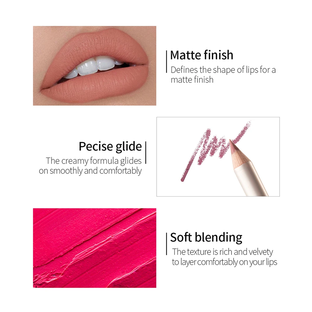 12 шт./компл. карандаш для губ нюдовый матовый лайнер увлажняющая водостойкая