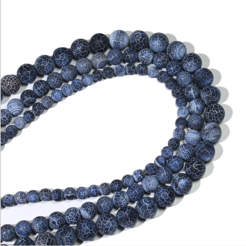 

Blue Weathered Agate Bead Loose Spacer Beads for Diy Fashion Jewelry