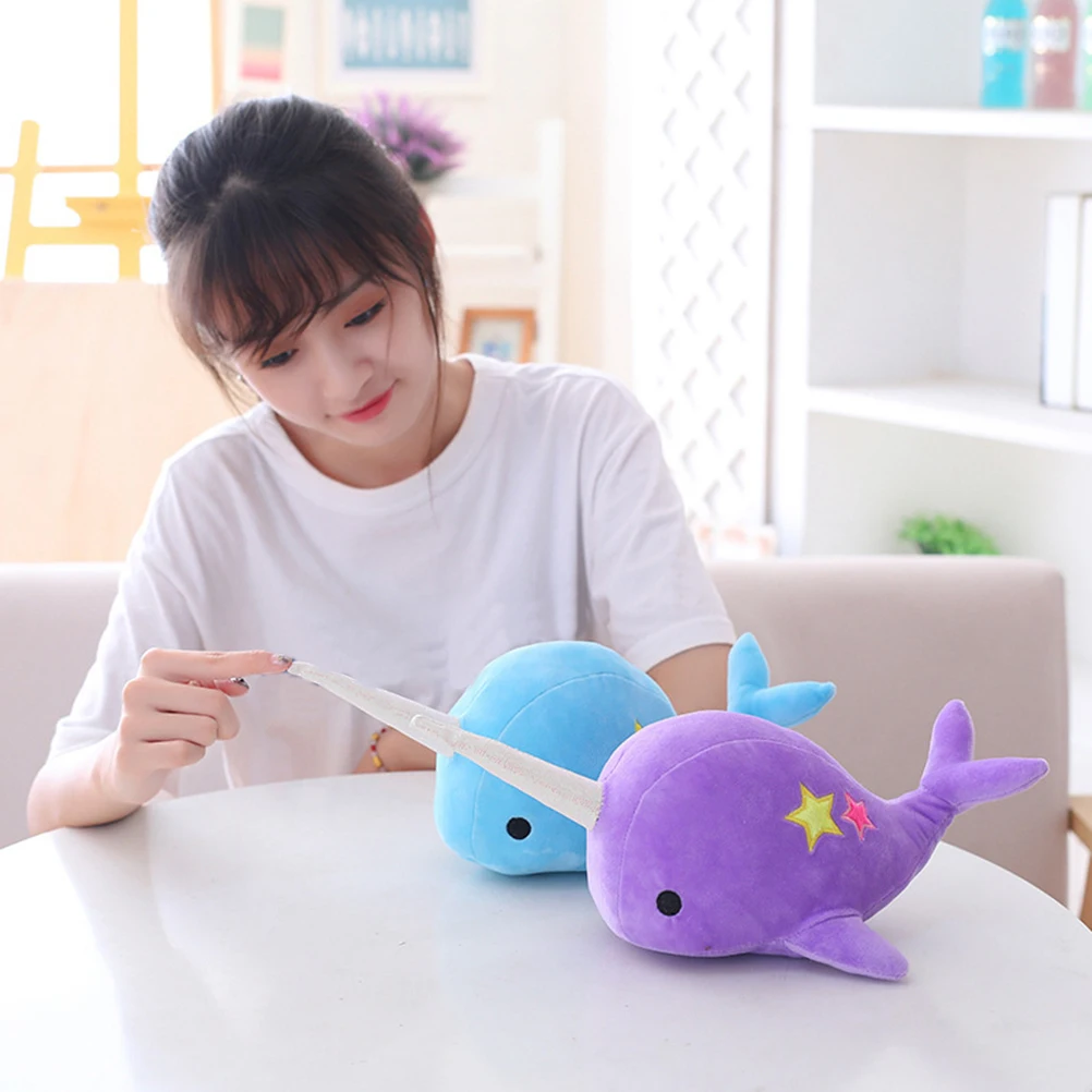 Милый нарвала КИТ куклы чучела кукла мягкий ИГРУШКА подушка длиной 25 см/35 см для