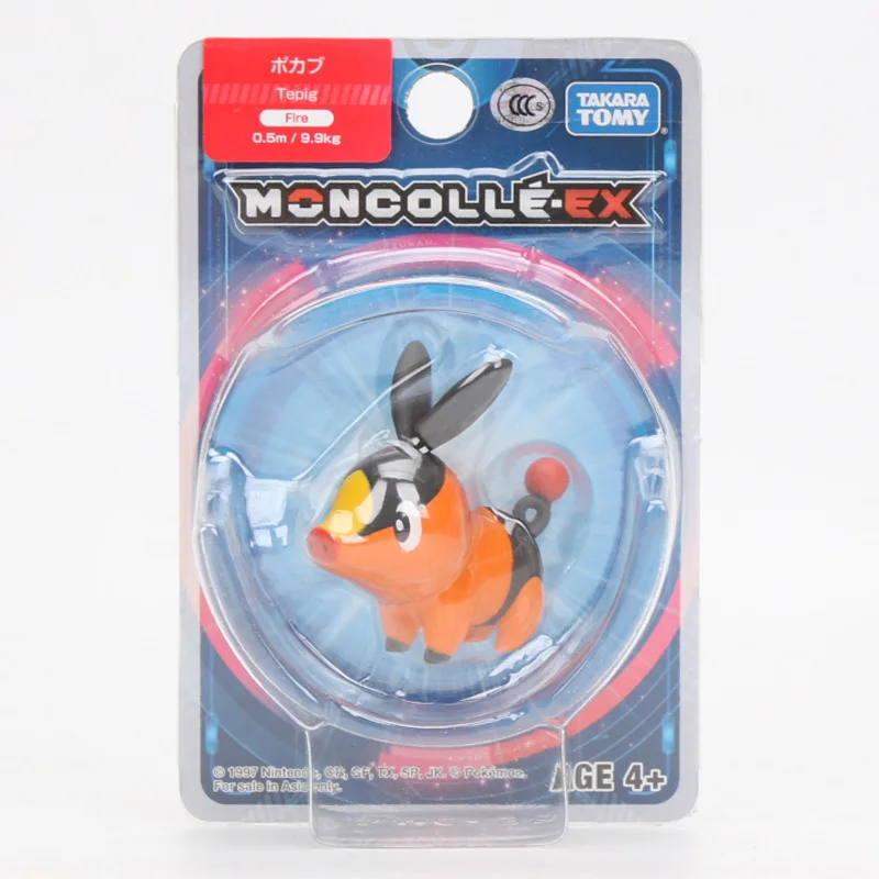 18 tepig Takara Tomy подлинный Покемон чармандер белка Mimikyu Raichu Mudkip Oshawott Пикачу snorlax 4 см коллекция игрушка фигурка подарки - Цвет: 18 tepig
