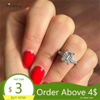 visisap 7mm emereld shape zircon rings for women engagement wedding finger ring gifts for lover girl drop shipping jewelry b2816