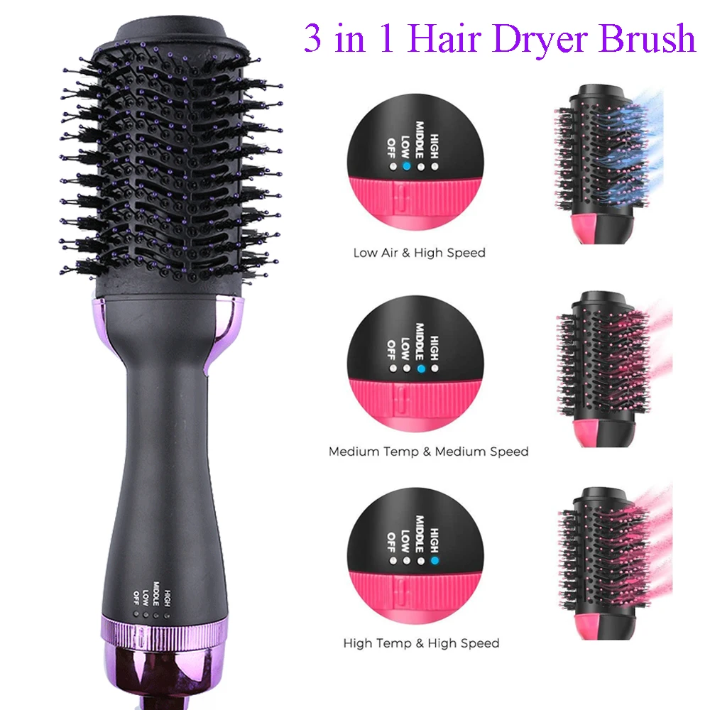

Hot Air Brush Styler Mulitifunction Hair Dryer Combs Volumizer Blower Ionic Hair Straightener Curler Comb Roller for All Types