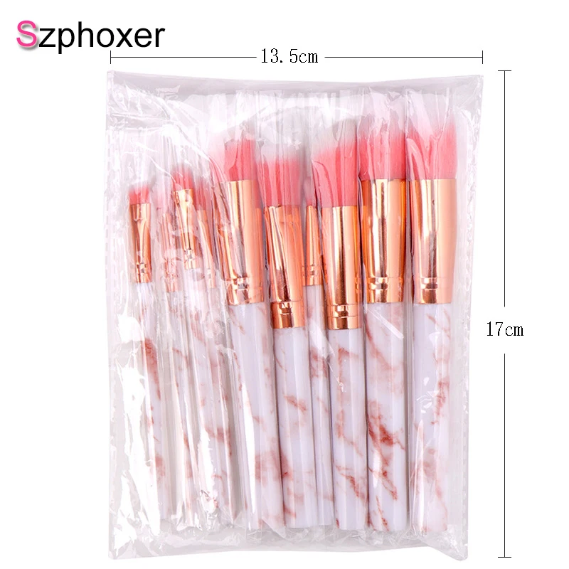 

Professional 10pcs Makeup Brushes Set Szphoxer Podwer Foundation Brushes Blush Lip Brush Comestic Makeup Tools Kit for Face