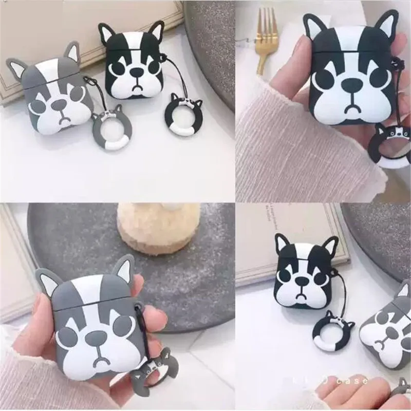 

Силиконовый чехол для наушников Husky Dog, чехол для беспроводной Bluetooth-гарнитуры, защитный чехол для Airpods