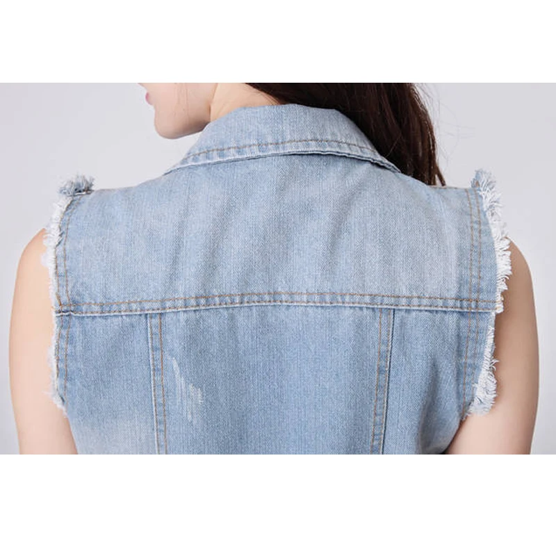 

New Classic Vintage Casual Women's Jeans Vest Slim Spring Summer Denim Vest Female Sleeveless Jacket Waistcoat Top Clothes