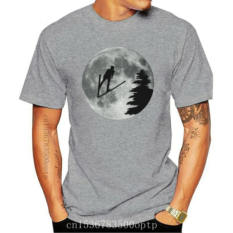 

New 2021 Unisex Kurzarm T-Shirt Moon-Jump-Skier -Jumping Mond moon Skispringen