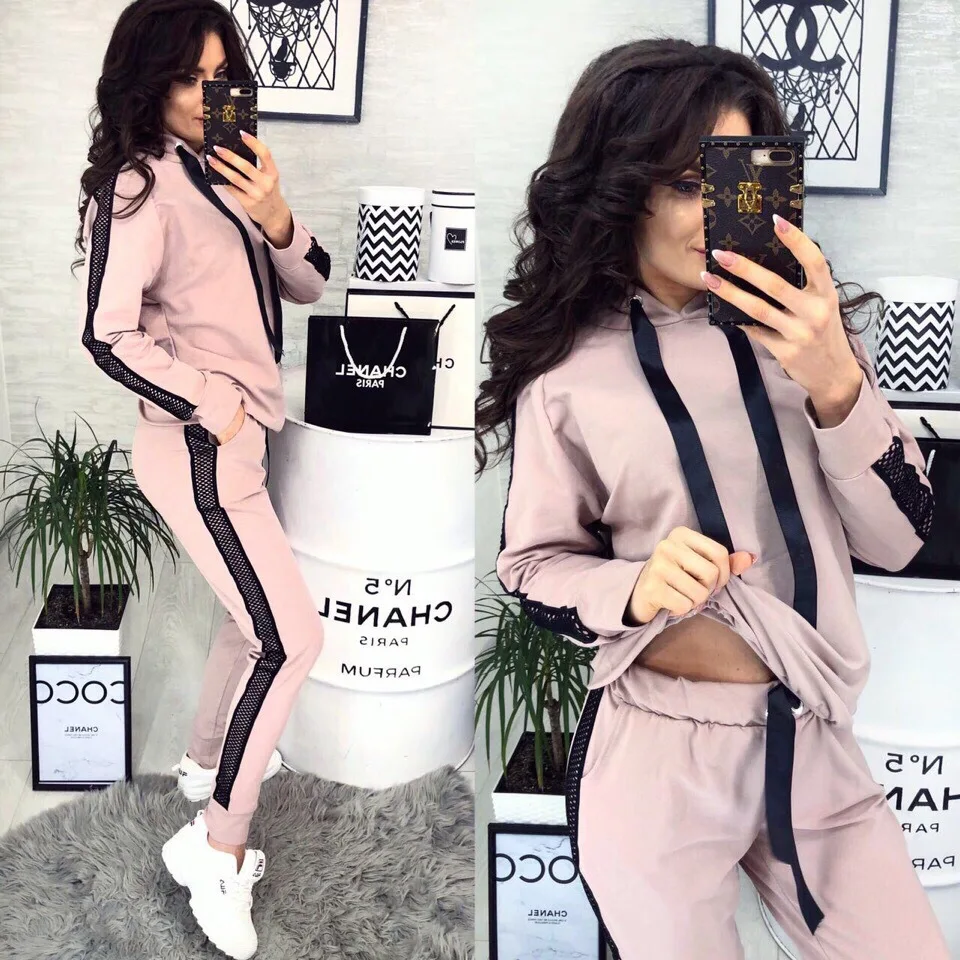 

Autumn Two Pieces Tracksuit Women Knitted Sweatshirts Chandal Mujer Invierno Casual Sports Suits Tops and Pants Pullovers Sets