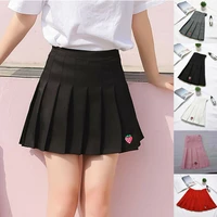 ladies casual strawberry printed pleated mini skirts womens sports short skirt