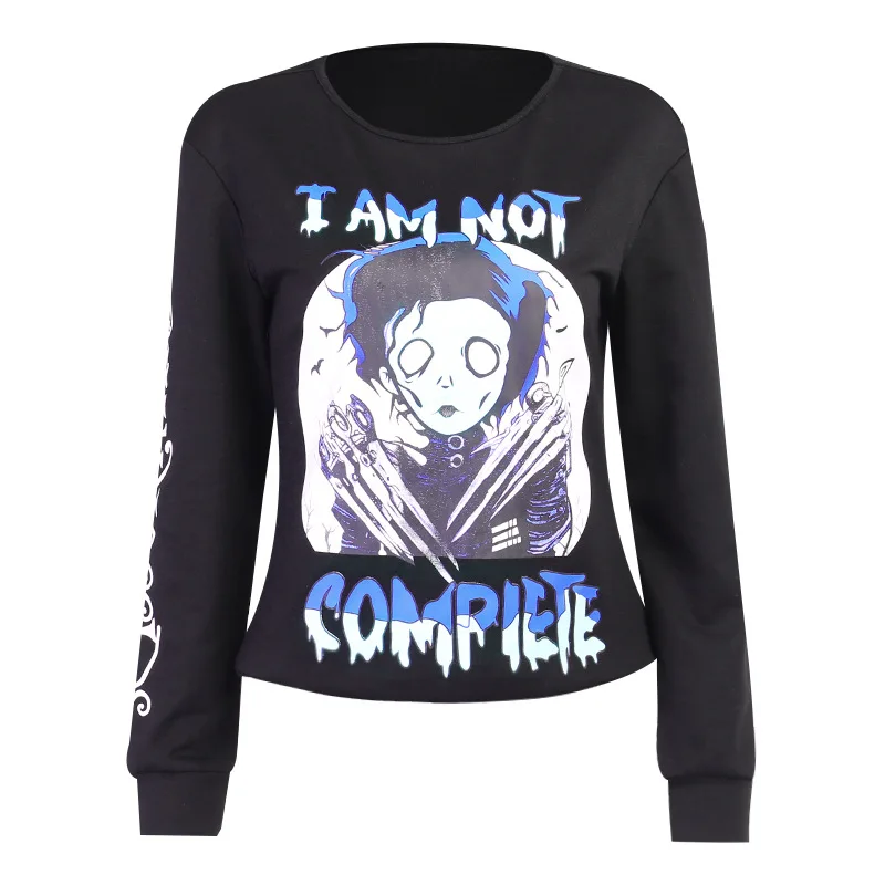 

street hipster winter long sleeve coat of cultivate morality female ins joker cartoon characters printed fleece