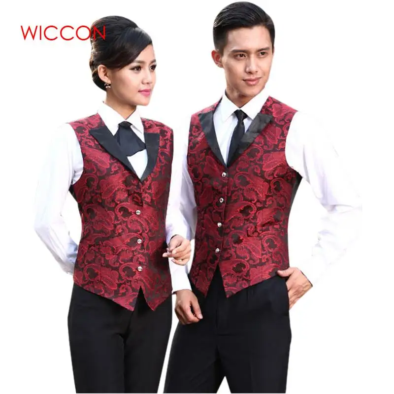 Жилет для официанток мужчин и женщин жилет яркого цвета бара работы в отеле