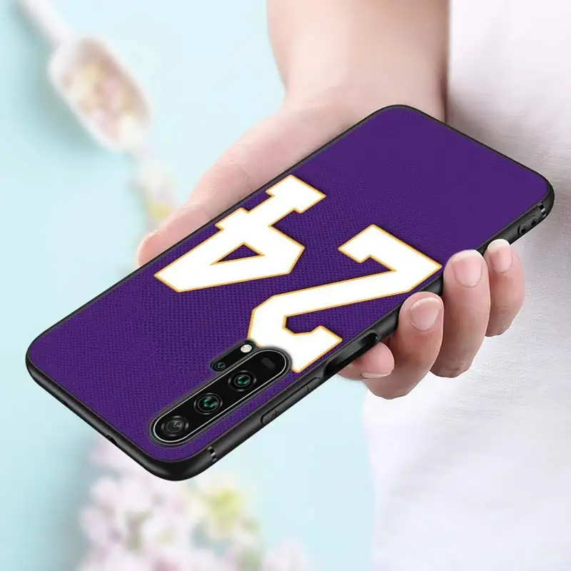 Черный силиконовый чехол Баскетбол 23 24 счастливый номер для huawei Honor 10i 9X8X20 10 9 Lite 8 8A 7A 7C Pro Lite чехол для телефона