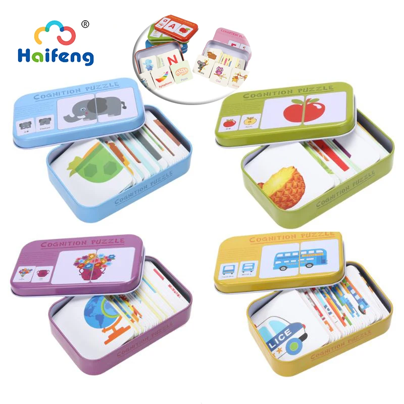 

Children's Montessori Baby Toys Learn English Word Card Flashcards Cognitive Educational Toys Picture Memorise Games for Kids