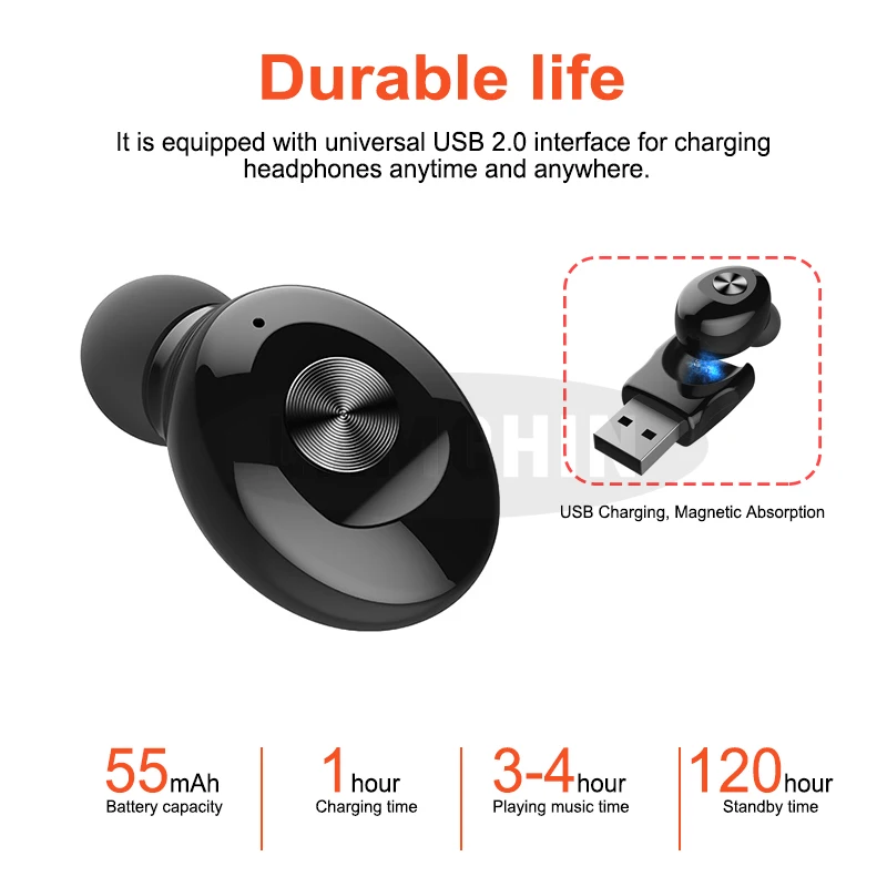 USB Спортивная гарнитура Bluetooth 5 0 TWS беспроводные наушники стереонаушники с