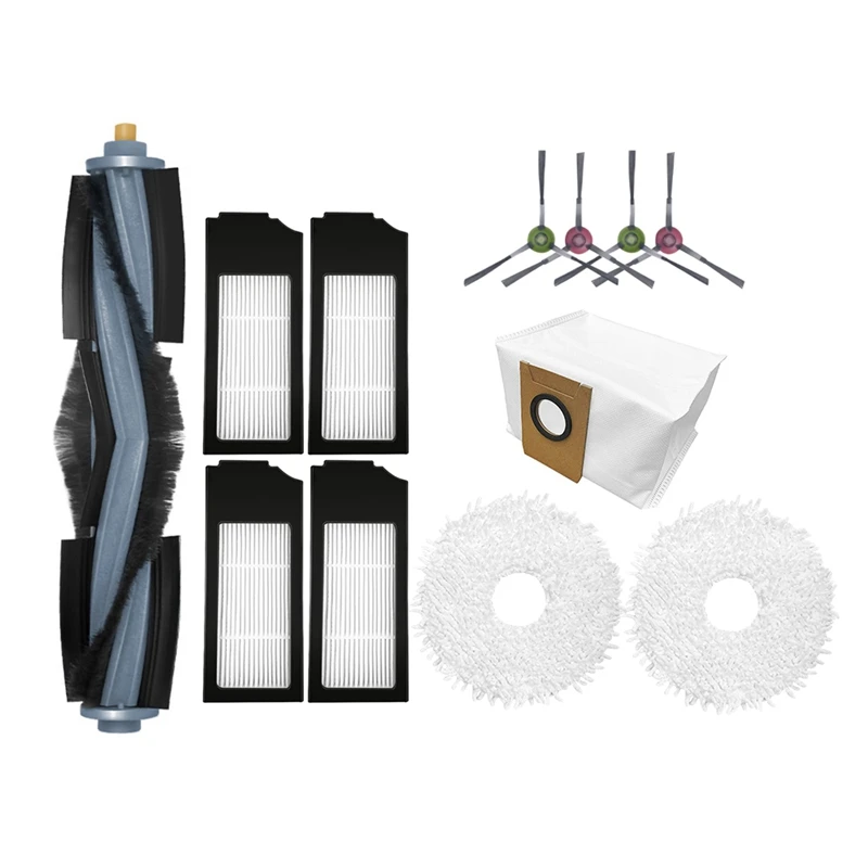 

12Pcs Replacement Parts Main Brush Hepa Filter Mop Cloth Side Brush Dust Bag for Ecovacs X1 Turbo Omni Vacuum Cleaner