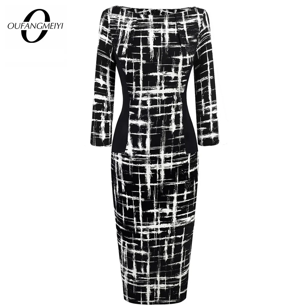 Винтажное женское элегантное клетчатое модное шикарное деловое облегающее