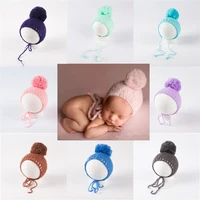 big pompom baby infant hat knitted caps newborn boys girls mohair knitting bonnet photography props photo beanie accessories