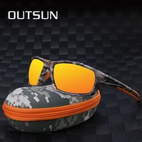 outsun 2020 new camouflage sunglasses men women polarized uv400 coating lens black camo frame for fishing driving
