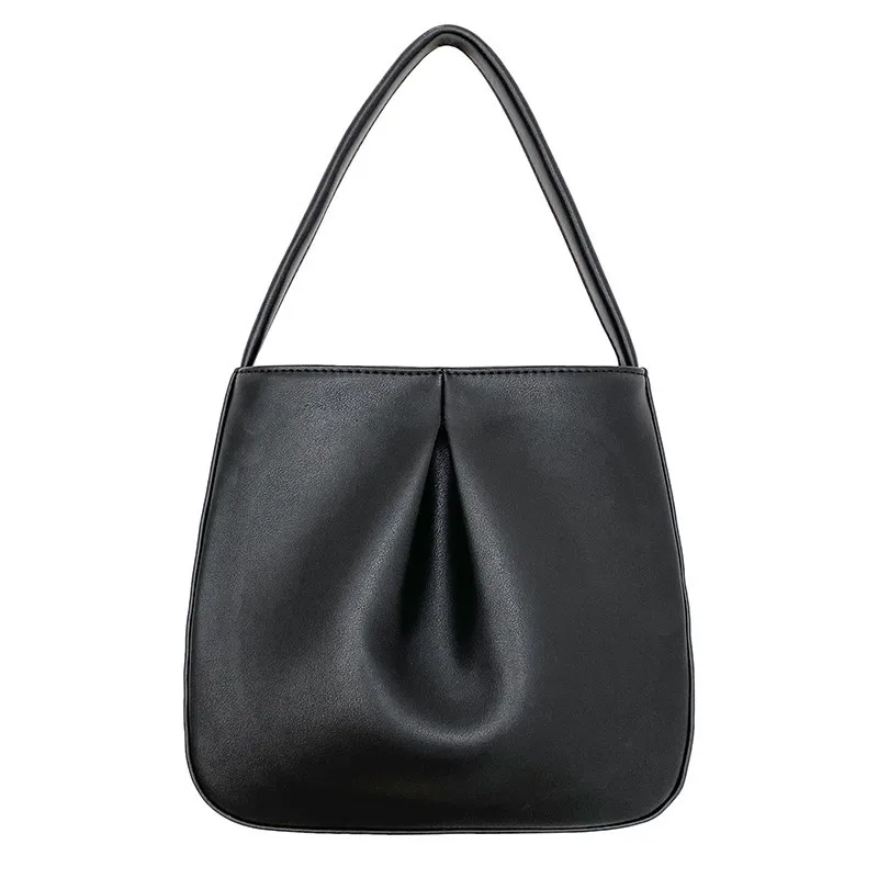 

Fashion Solid Color Drop-shape Totebag Brand New Shoulder Bag with Top Handle for Women Retro Elegant Shopping Bag