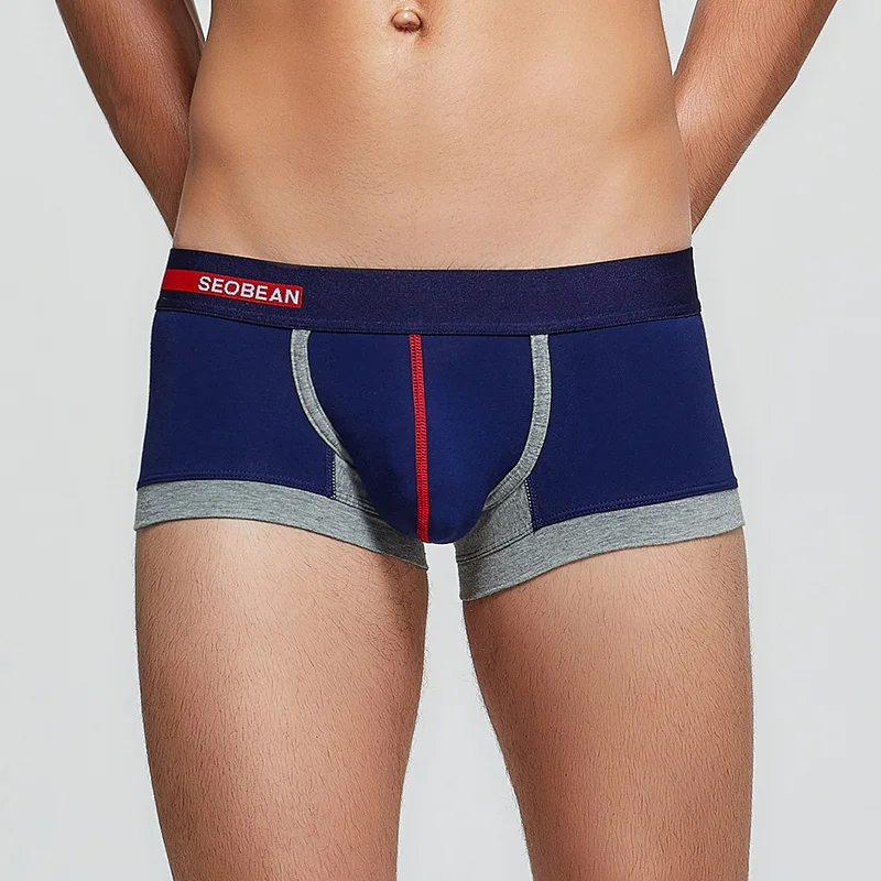 Мужское нижнее белье из хлопка с низкой посадкой удобные сексуальные 3 цвета на