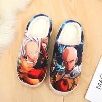 anime winter cotton slippers one punch man unisex cosplay cartoon men women slippers shoes home clothing