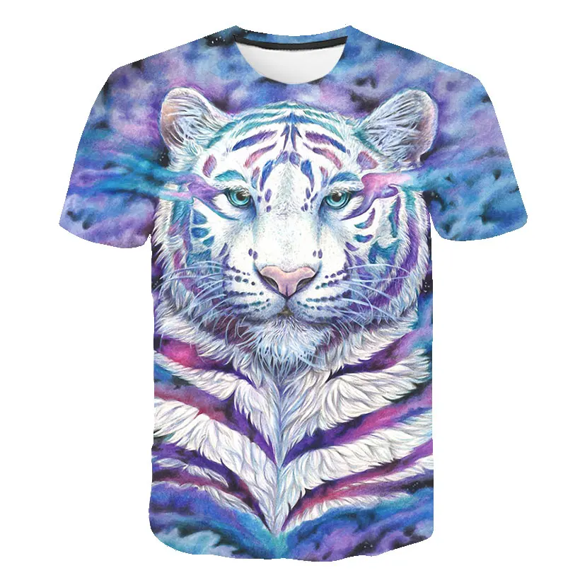 

Animals tiger fashion Clothes kids T-shirt Kids Short Sleeve Shirt Girls Tops Boy Clothing Girls 2020 Summer hot sale T shirt