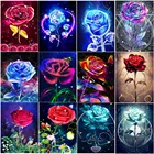 Полноразмернаякруглая 5D алмазная живопись, цветы, розы, алмазная вышивка сделай сам