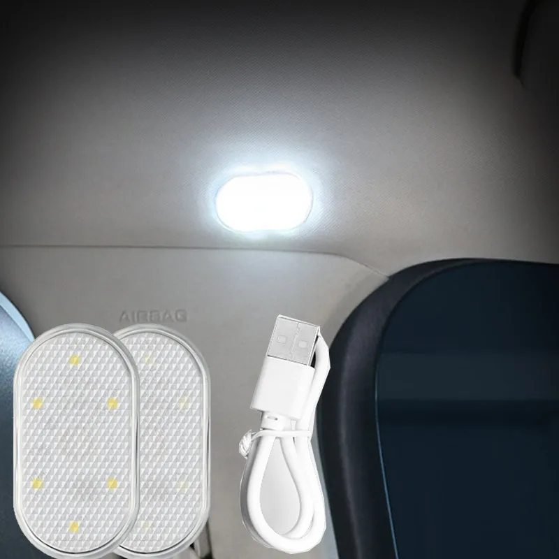 

Автомобисветильник светильники для чтения, 6 светодиодных ламп с умным датчиком вкл./выкл., потолочные светильники на крыше с USB-зарядкой, ун...