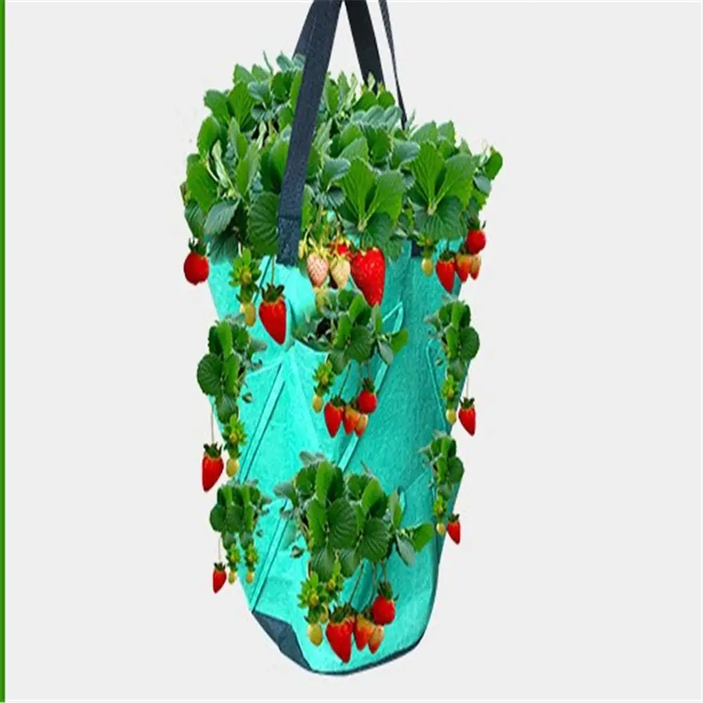 Сад 10 карманов посадки расти сумка клубника вертикальный цветочный травяной