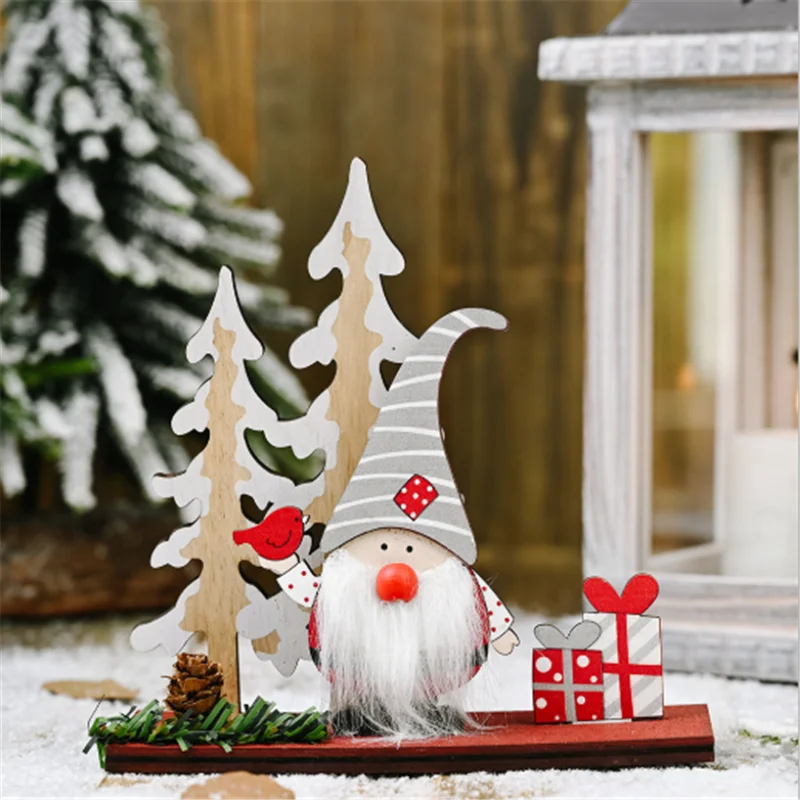 

Navidad 2022 Merry Christmas Wooden DIY Faceless Doll Desktop Decoration Xmas New Year Christmas Decoration Christmas Gift Kids