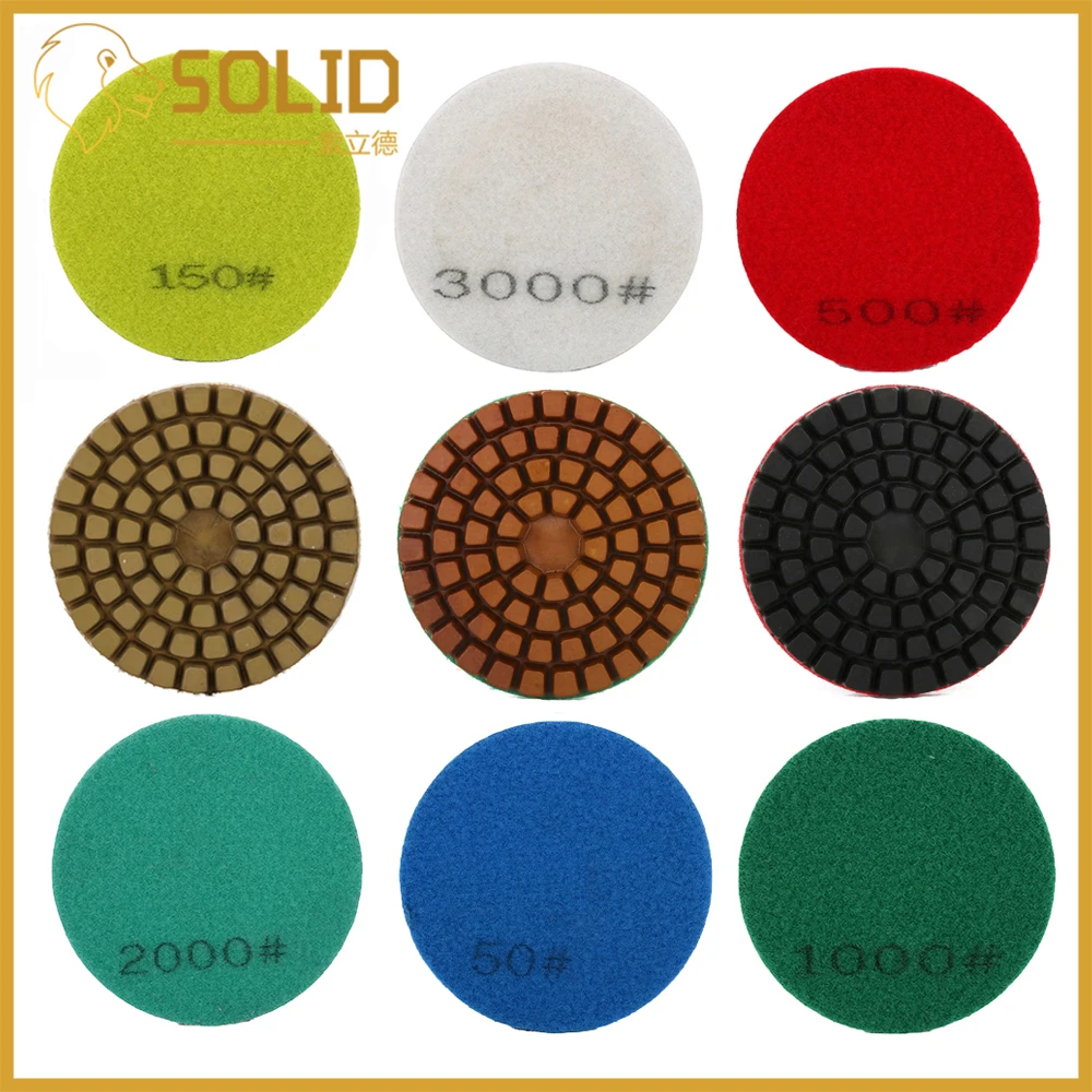 Алмазные полировальные диски 100 мм для влажной/сухой полировки гранита бетона