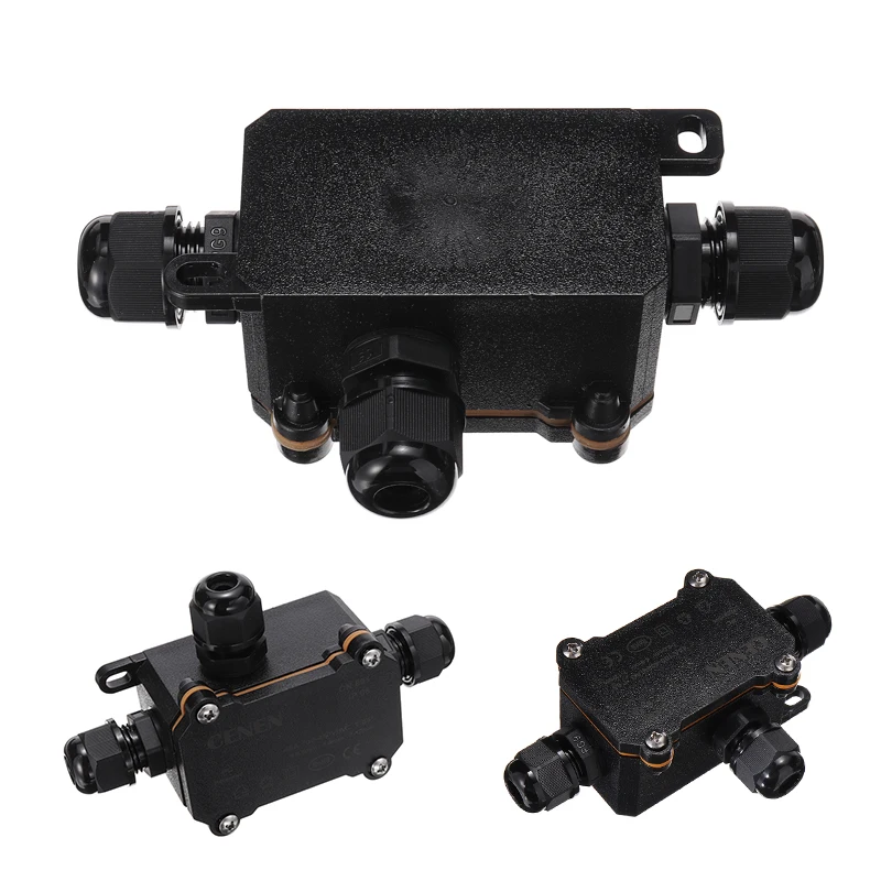 1pc Black Electrical Cable Wire Connector Junction Box Case For Low/high Voltage Garden Lighting Accessories | Обустройство дома