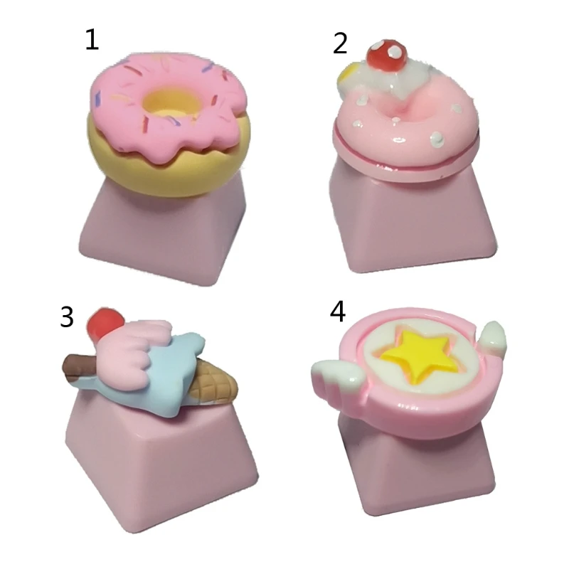 

1Pc DIY PBT Keycap Pink Cute Cake Ice Cream for mechanical keyboards R4 Height 831D