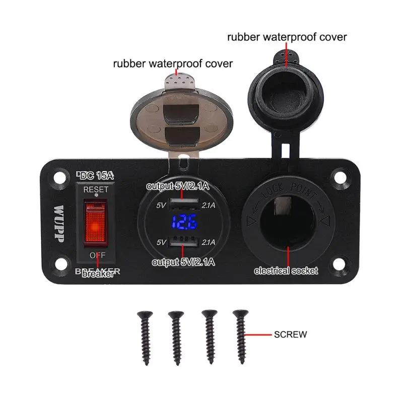 Водонепроницаемый светодиодный вольтметр 12 в 24 В для автомобиля прикуривателя с