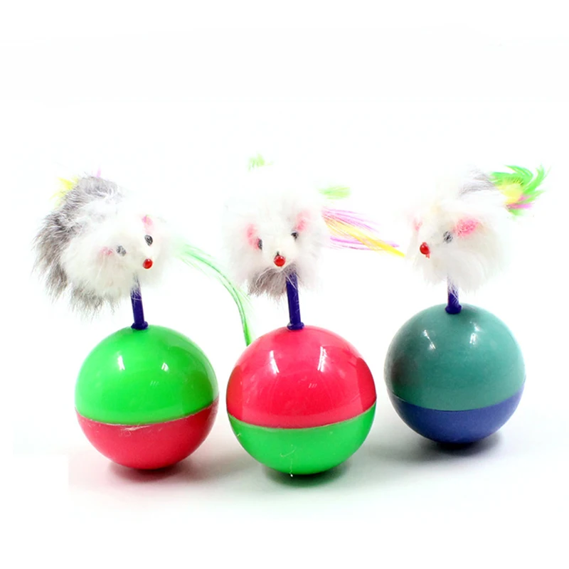 Прочные игрушки для кошек Mimi Favorite fur mouse Tumbler Kitten Cat Toys пластиковые игровые мячи