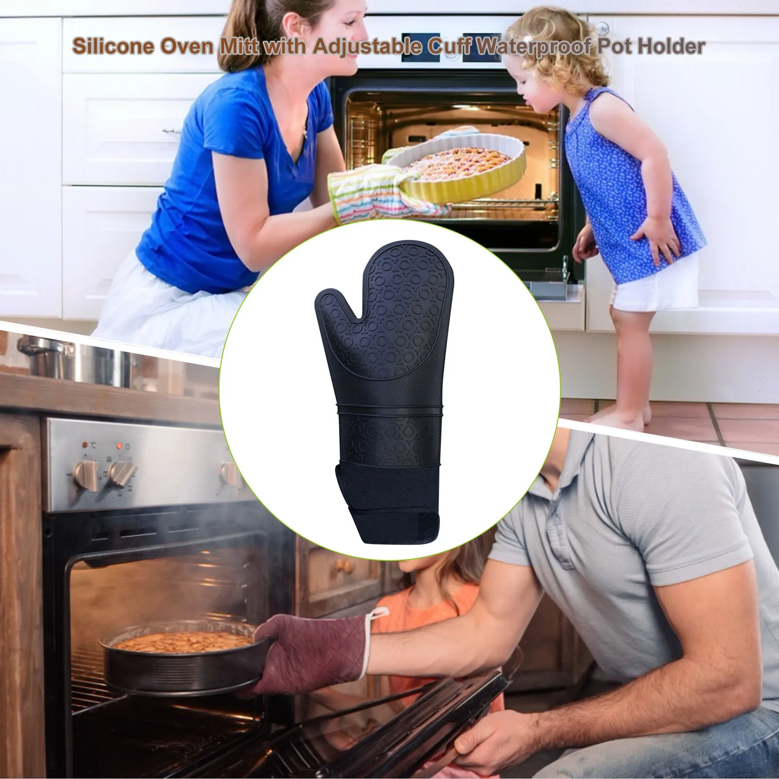 

Silicone Oven Mitt Heat Resistant Glove BBQ Grill Oven Gloves Fire Proof Kitchen Cooking Barbecue Accessories Outdoor Cook Tool
