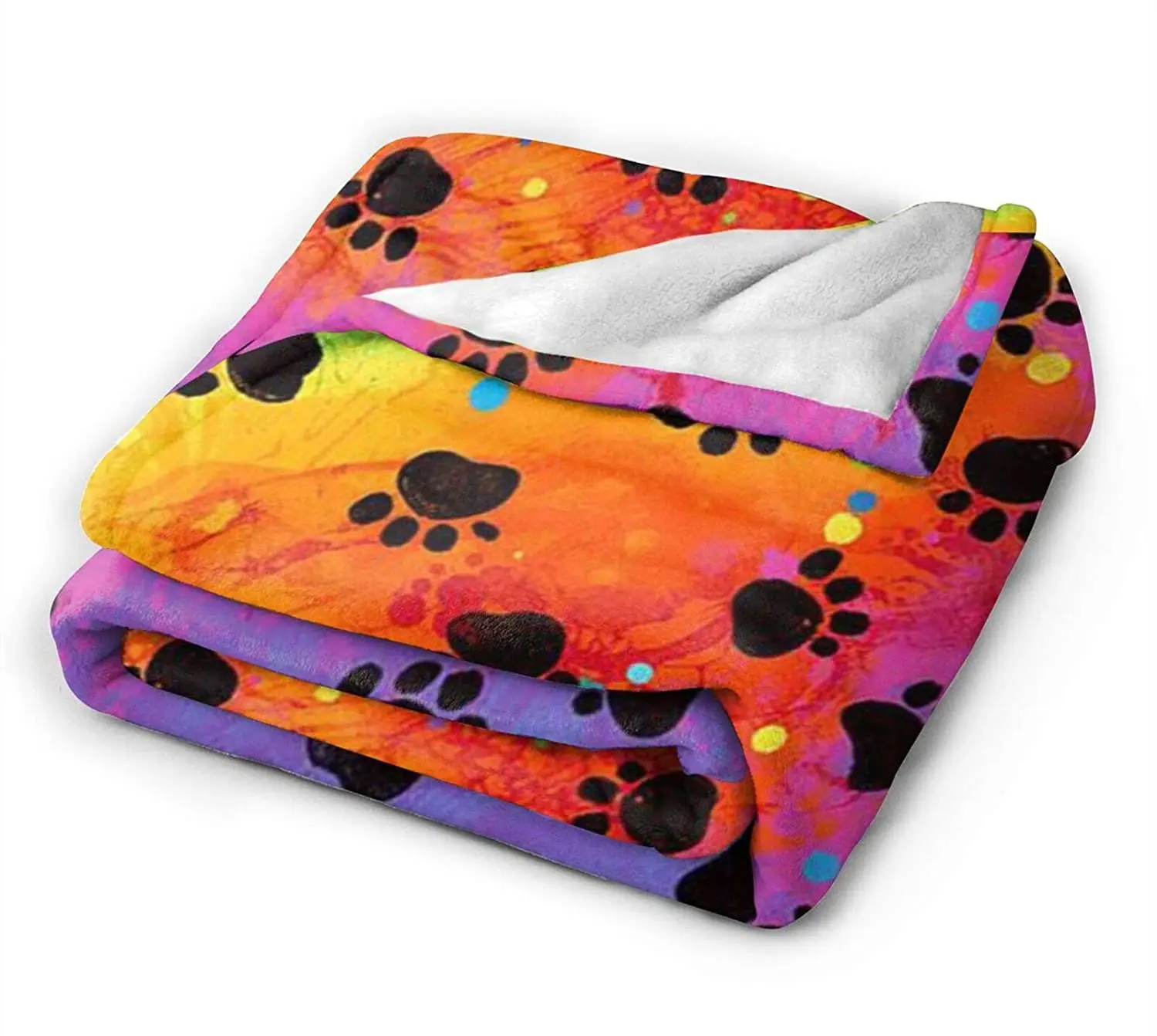 Фланелевое одеяло Роскошное Одеяло с принтом радужной собачьей лапы s-пушистое