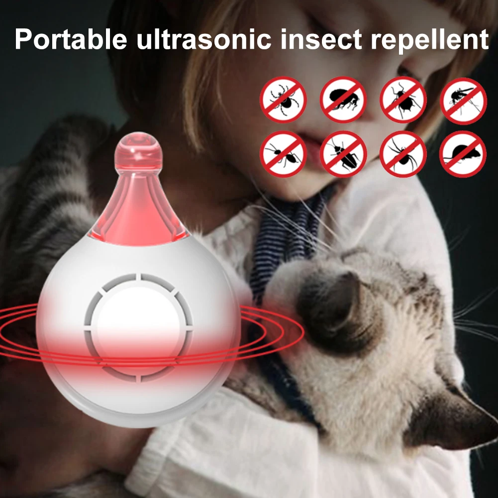 

Ultrasonic Pest Repeller Electronic Indoor Pest Repeller for Ticks Fleas Lice Mosquitoes Rechargeable Pest Repellent Tool for Ho