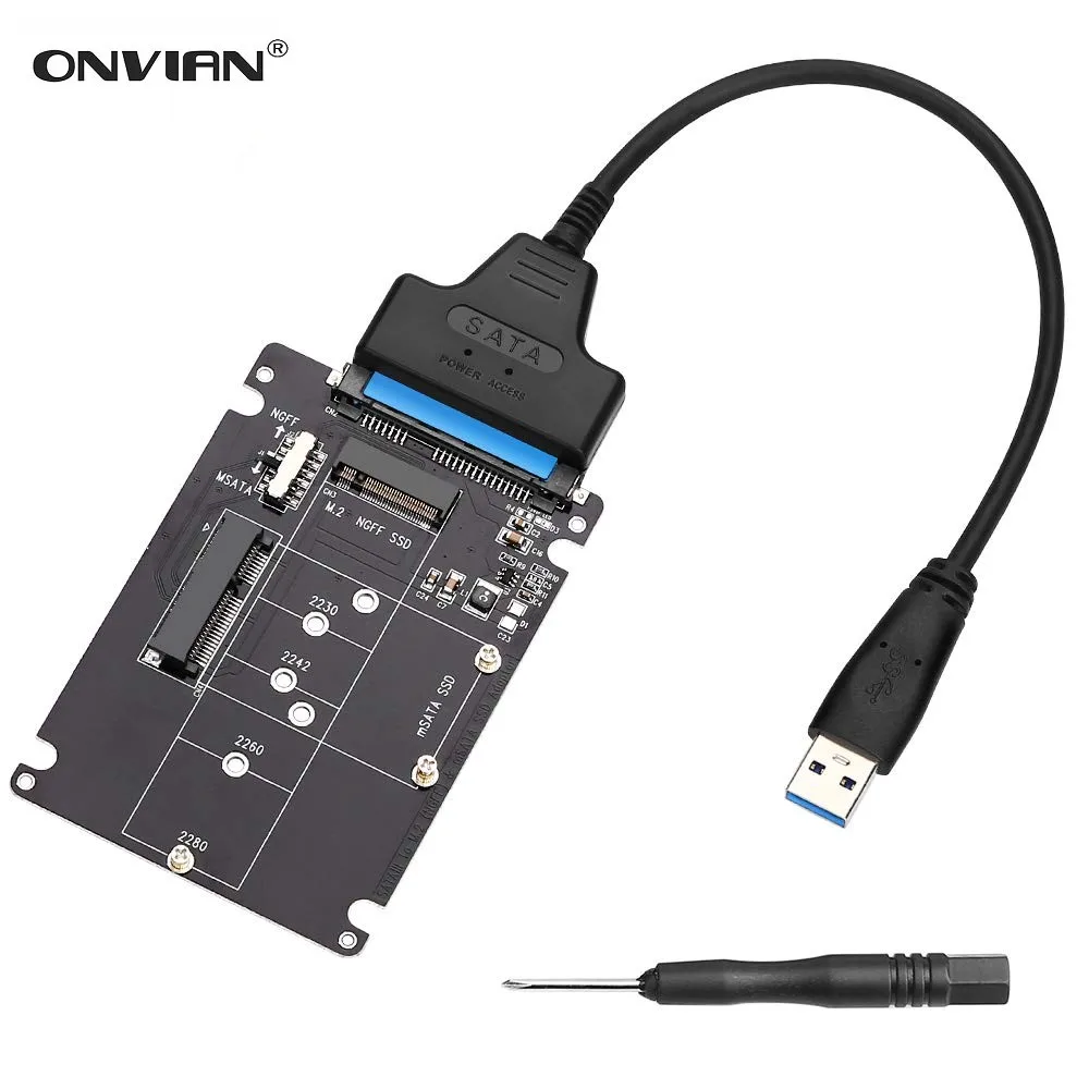 Onvian M.2 NGFF или MSATA SATA 3 0 адаптер USB до 2 5 жесткий диск в 1 конвертер устройство для
