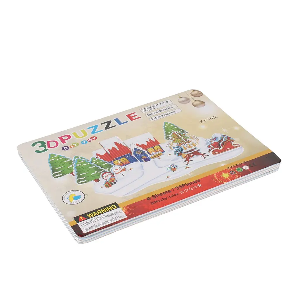 

Kids Mini 3D Jigsaw Building Puzzle House Merry Christmas Gifts For Children Favor DIY Manual Puzzle Montessori Decor Room Toys