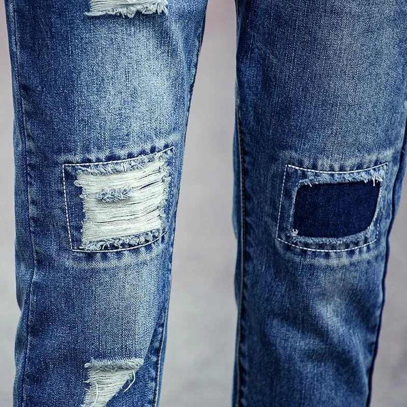 

Highwaist Women Jeans Boyfriend Femme Ripped Straight Aesthetic Jeans Streetwear fall 2020 Trouser Ankle-Length Pants