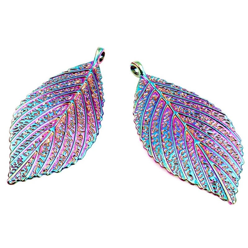 

Leaf Feather Necklaces For Women Men Jewelry Pendants Rainbow Chain On The Neck Woman's Accessories Necklace Girl Statement Gift