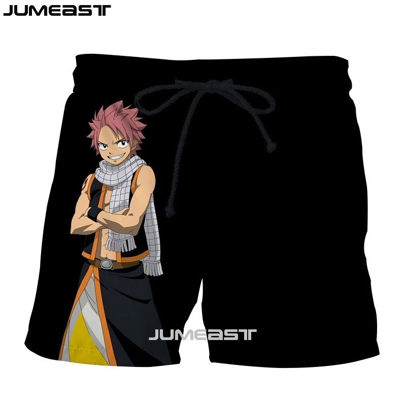 Jumeast Men Women 3D Anime Fairy Tail Oversized Streetwear Board Shorts Fashion Summer Beach Casual Sweatpants Short Pants | Мужская
