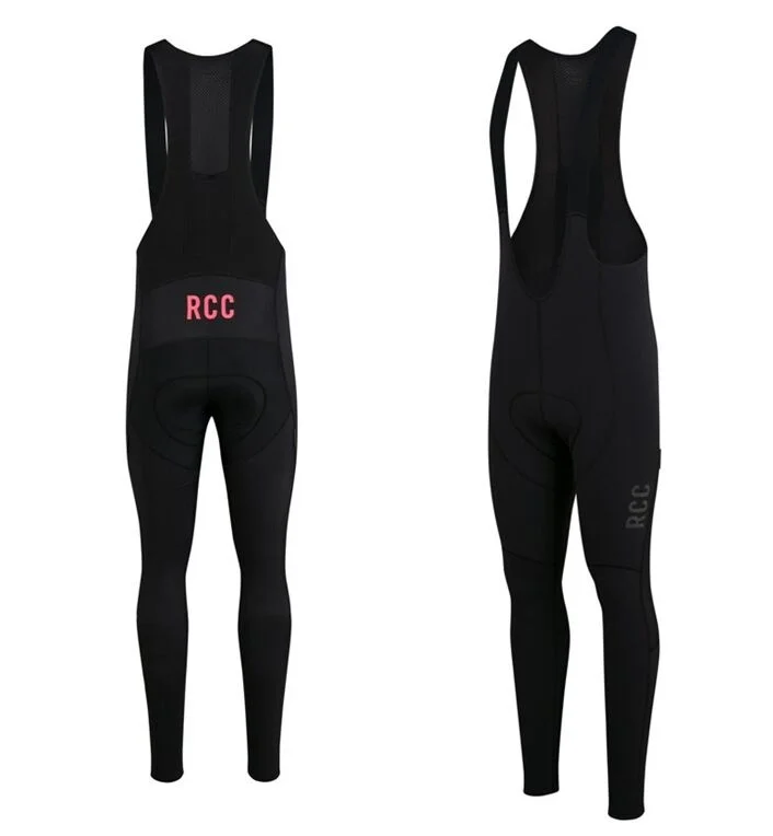 BIB SHORTS RCC зимний термальный флис с длинным рукавом Джерси Набор Верховая езда Горный велосипед дышащая верхняя одежда ropa - Цвет: BIB SHORTS